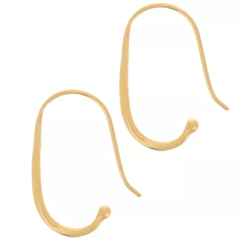 29mm 925 Sterling Silver EarWires - Fine Gold Tone x2