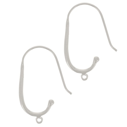 30mm 925 Sterling Silver earwires with open ring x2