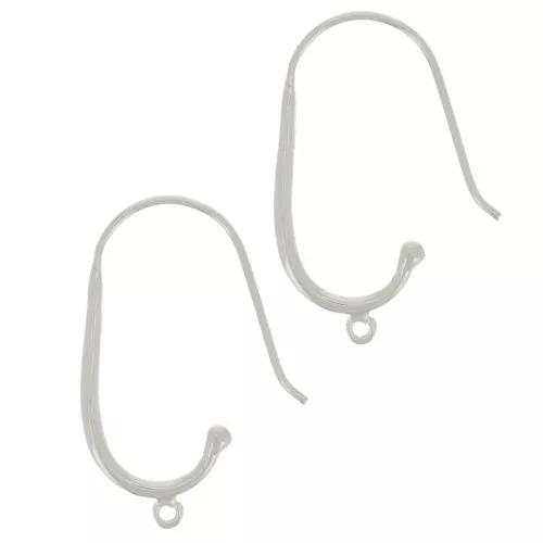 30mm 925 Sterling Silver earwires with open ring x2
