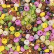 Preciosa Seed Beads 8/0 3 mm - Assorted Opaque, Transparent, Pink, and Green - 20 g