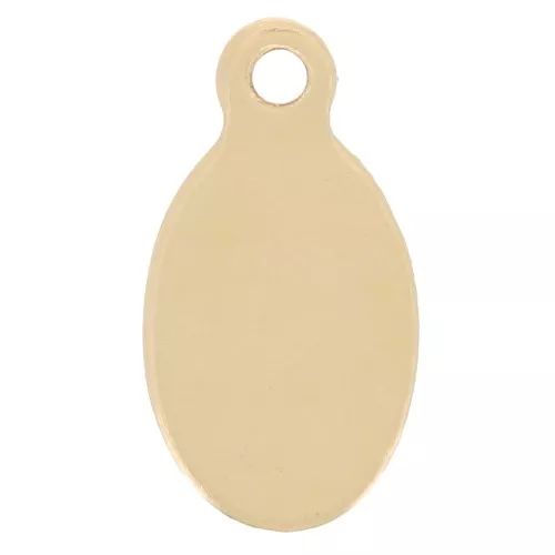 11x6mm Oval charm for engraving - Gold filled x1