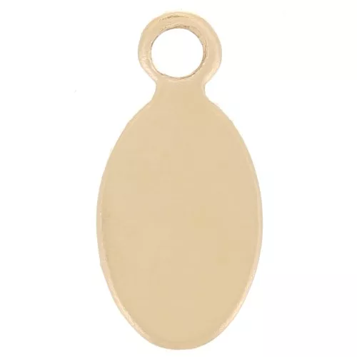 11x5mm Oval charm for engraving - Gold filled x1