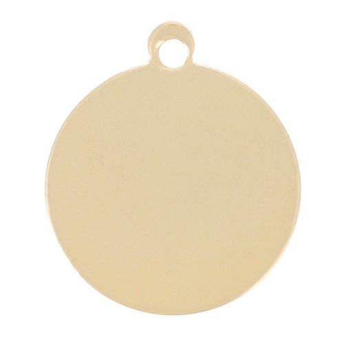 10mm round charm to engrave - Gold filled x1