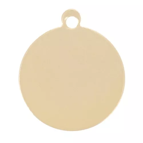 10mm round charm to engrave - Gold filled x1