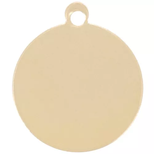 11mm round charm to engrave - Gold filled x1