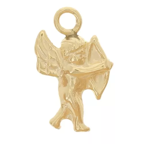10x6mm Mini Cupid Charm - Gold filled x1