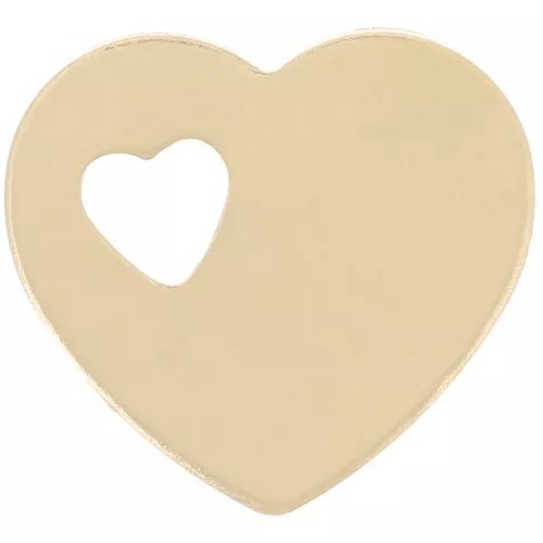 11x12mm heart Sequin - Gold filled x1