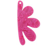 53x26mm Acetate Half-Flower Pendant - Raspberry Marbled x1