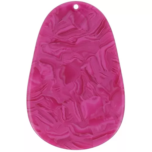50x33mm Oval Acetate Pendant - Raspberry Marble x1