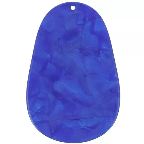 50x33mm Acetate Oval Pendant - pearl blue x1