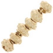 5mm Flattened Round Flower Beads - Fine Gold plated x10