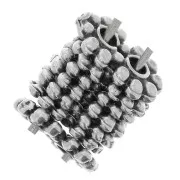 9x5mm Round Flower Spacers - Antique Silver Tone x10