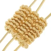 12x5mm Round Flower Spacers 3 rows - Fine Gold Plated x5