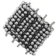 16x5mm Round Flower Spacers 4 rows - Antique Silver Tone x5