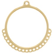 32mm Chandelier pendant hollowed out circle multi-hole - Fine Gold Plated x1|raw }}