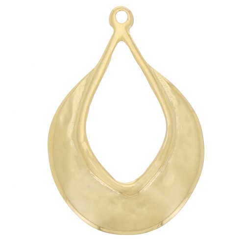 42x29mm Ethnic drop pendant - Fine Gold plated x1