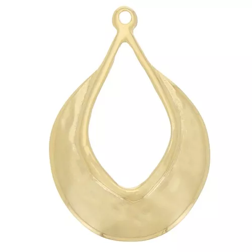 42x29mm Ethnic drop pendant - Fine Gold plated x1
