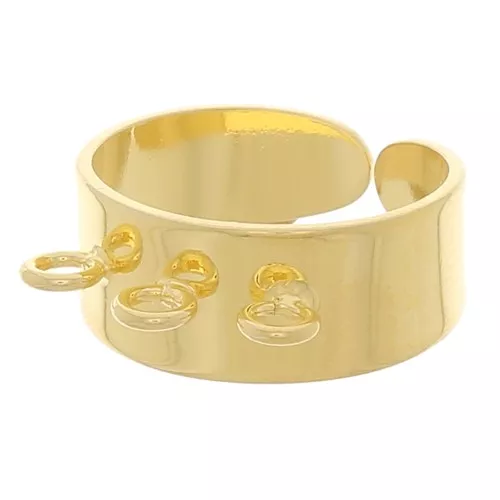 3 rings Wide ring - Adjustable size 53 to 57 - Fine gold plated x1
