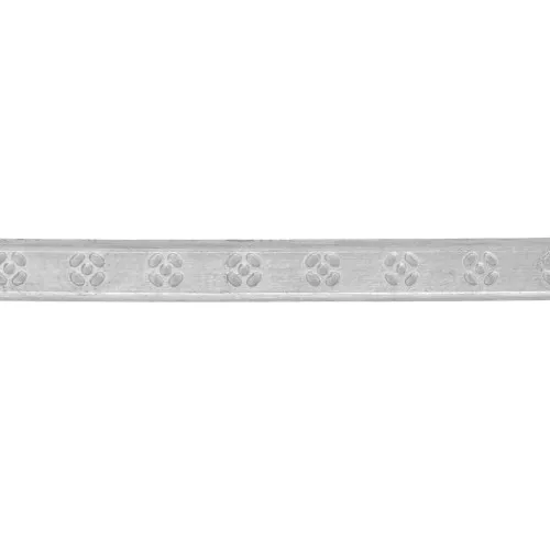 4mm 925 Silver pattern large wire - semi-hard embossed band - small flowers x20cm