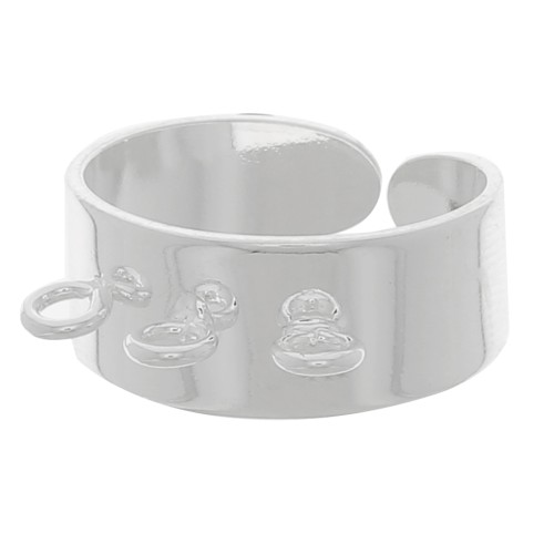 3 rings Wide ring - Adjustable size 53 to 57 - Fine silver plating x1