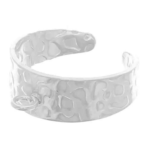 925 Sterling Silver Hammered ring with 1 ring - Adjustable size 47 to 52 x1
