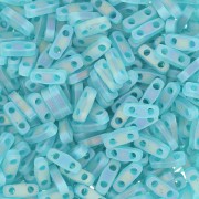 5x1.2x1.9mm Miyuki Quarter Tila Beads QTL-2405FR - Transparent Teal AB Mat x10g