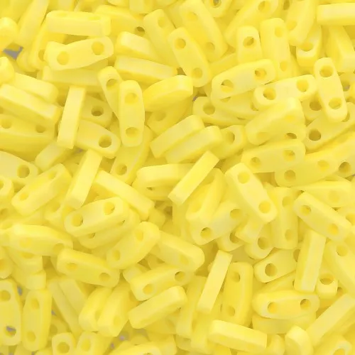 5x1.2x1.9mm Miyuki Quarter Tila Beads QTL-404FR - Opaque Yellow AB Mat x10g