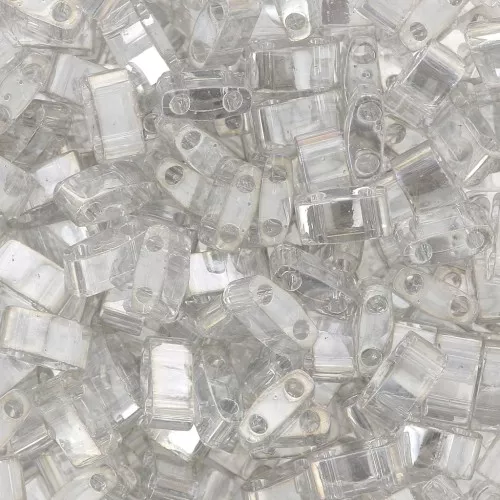 5x2.3x1.9mm Miyuki Half Tila Beads HTL-1881 - Tr Silver Gray Gold Luster x10g