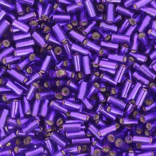 3mm Bugles Miyuki BGL1-1427 - Silver Lined Dyed Dark Violet x10g