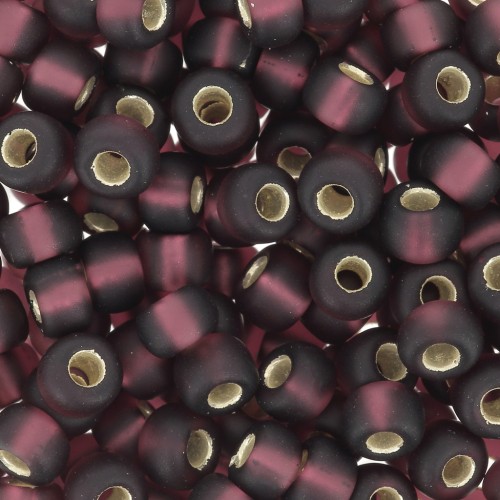 Miyuki Seed beads 6/0 13F - Silver Lined Mat Dark Smoky Amethyst x8g