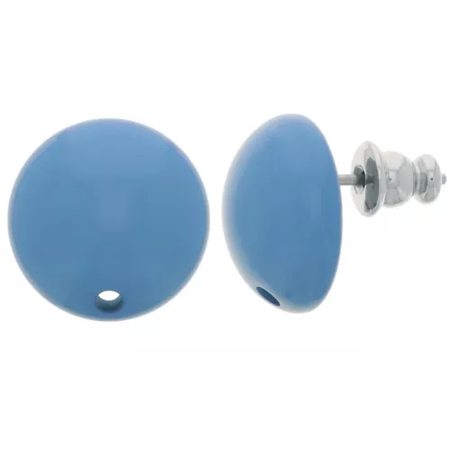 14 mm round resin earstuds - Lapis blue x2