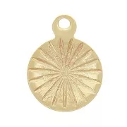 8mm round charm - Raphael Angel - 3 microns gold plated x1