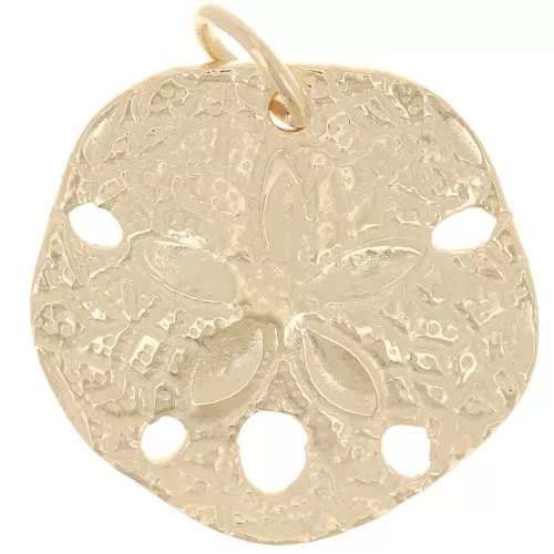 18mm Curved Irregular Sand Dollar Pendant - 3 Micron Gold Plated x1