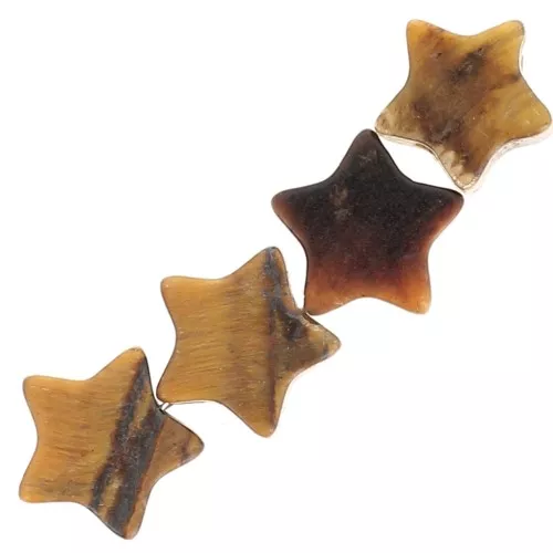 4mm gemstone Star beads - Tiger eye x4