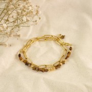 4mm gemstone Star beads - Tiger eye x4