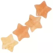 4mm DYED gemstone star beads - imitation Carnelian x4