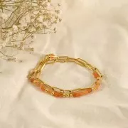 4mm DYED gemstone star beads - imitation Carnelian x4