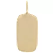 20x8mm Rounded Rectangle Pendant - 3 Microns Gold Plated x1
