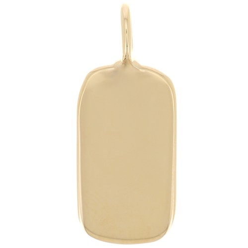 20x8mm Rounded Rectangle Pendant - 3 Microns Gold Plated x1