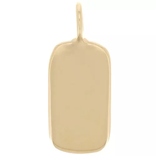 20x8mm Rounded Rectangle Pendant - 3 Microns Gold Plated x1