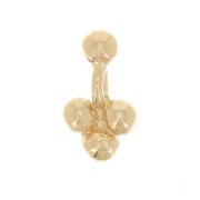 7x4mm Mini beaded charm with a small ball - 3 micron gold plated x1
