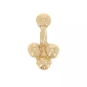 7x4mm Mini beaded charm with a small ball - 3 micron gold plated x1