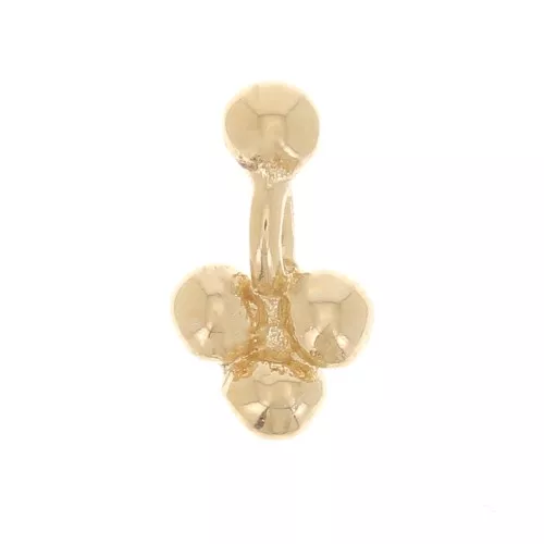 7x4mm Mini beaded charm with a small ball - 3 micron gold plated x1
