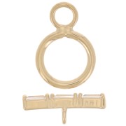 9mm Clasp T - bar with zirconium oxide - 3 microns Gold plated - Crystal x1
