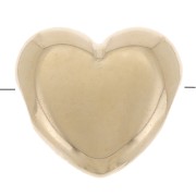 6x7mm Flat heart bead - 3 microns Gold plated x1|raw }}
