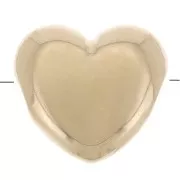 6x7mm Flat heart bead - 3 microns Gold plated x1