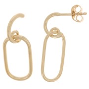 26x9mm Designer EarStuds - 3 Micron Gold Plated x2|raw }}