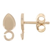 9x4mm petal earstuds with open ring - 3 micron gold plated x2|raw }}