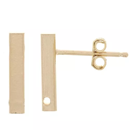 13x3mm EarStuds with hole - 3 microns Gold plated x2