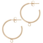 21mm Open hoop earrings with open ring - 3 microns Gold plated x2|raw }}